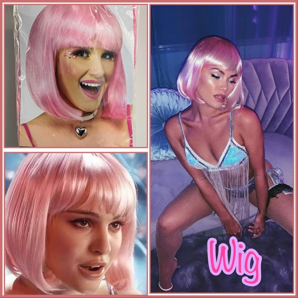 Natalie Portman Closer Pink Bob Wig